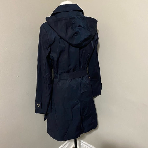 Anne Klein Double-Breasted Hooded Trench Coat - Picture 2 of 8
